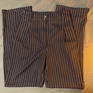 Black and white trousers striped